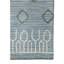 Tapis géométrique crocheté à la main 2 pi x 3 pi bleu gris et ivoire