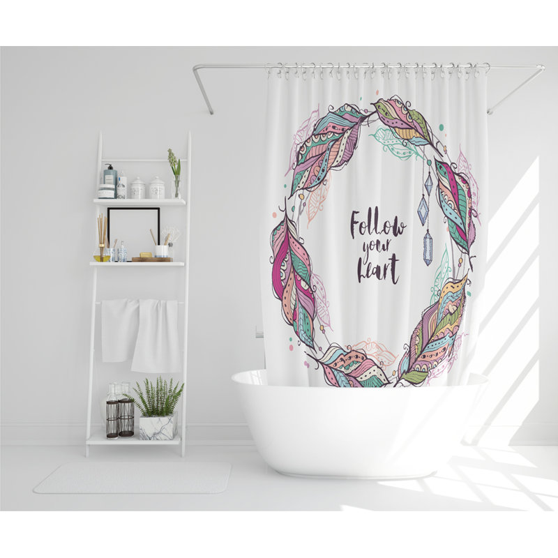 Follow Your Heart Designer Shower Curtain
