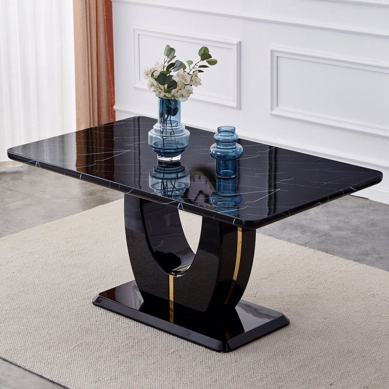 Table de salle à manger rectangulaire moderne et luxueuse