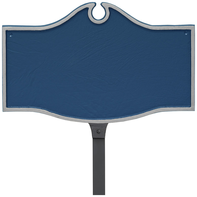 Plaque coloniale Colonial Petite, Oui, Bleu de mer / Argent