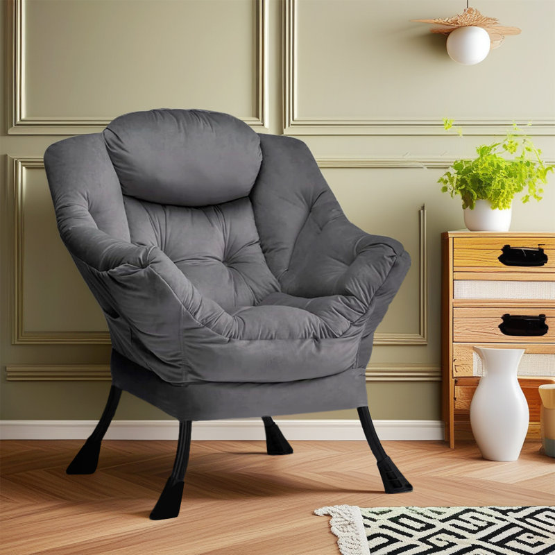 Armchair Accent Chair Lazy Chair, Dark Grey