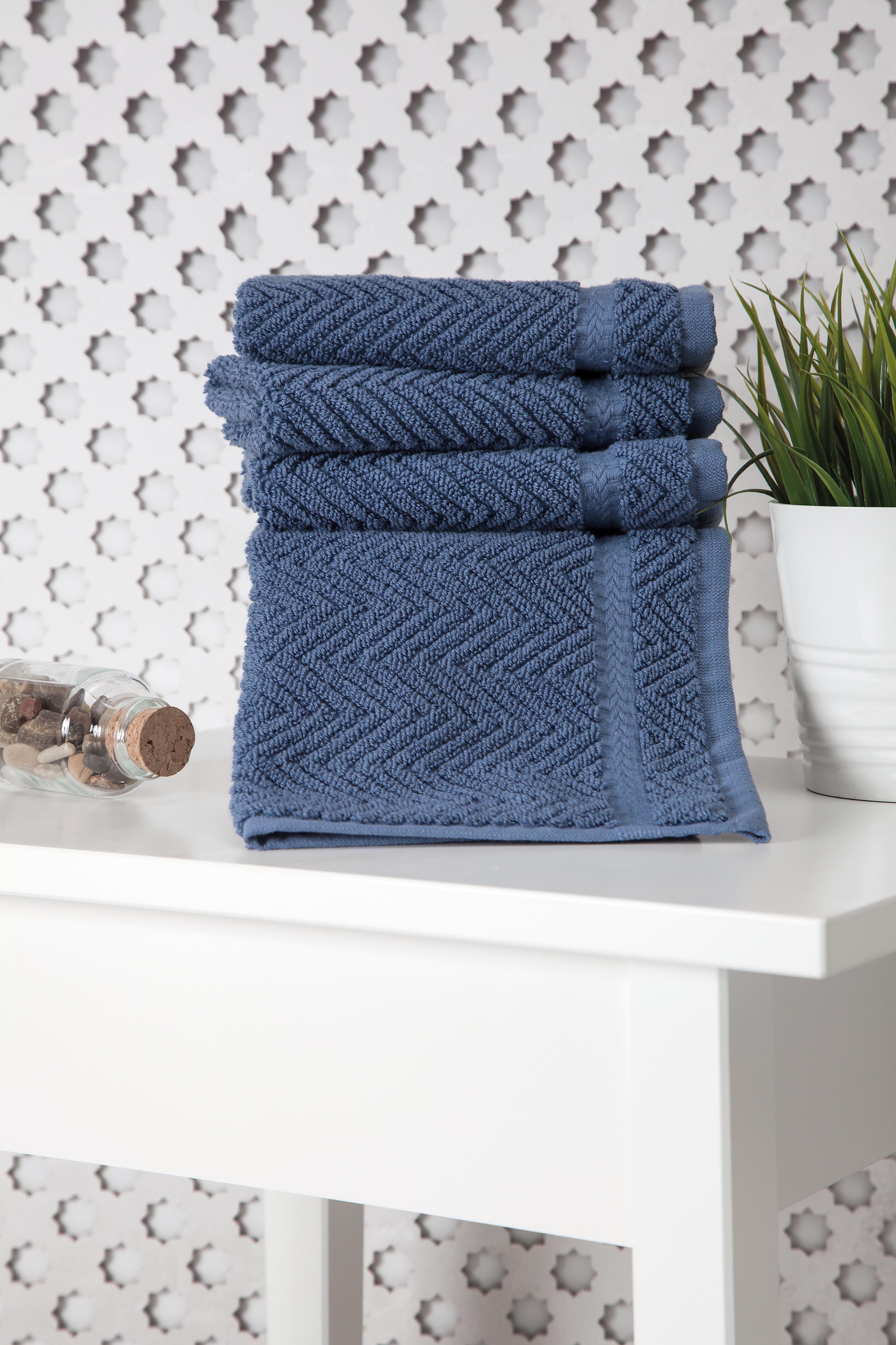 Vandewa Luxury 4 Piece Turkish Cotton Bath Towel Set (Set of 4) Breakwater Bay Color: Light Aqua