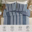 Ensemble d'édredon en coton 3 pièces à rayures, doux et durable avec tissu certifié OEKO-TEX