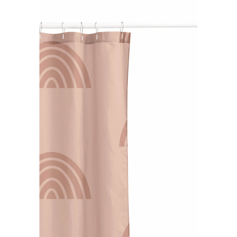 Bows Match Ultra-Thin Lightweight Shower Curtain, Pink/Ivory