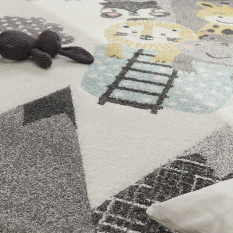 Mayfair Shaggy Grey Rug, Round 160cm
