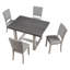 Ensemble de salle à manger style transitionnel 5 pièces Chaises rembourrées en tissu gris-91495023