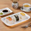 Ensemble de 6 petites assiettes de service rectangulaires empilables en porcelaine blanche 8 pouces