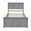Lit plateforme avec rangement, 2 tiroirs avec roulettes, cadre, gris