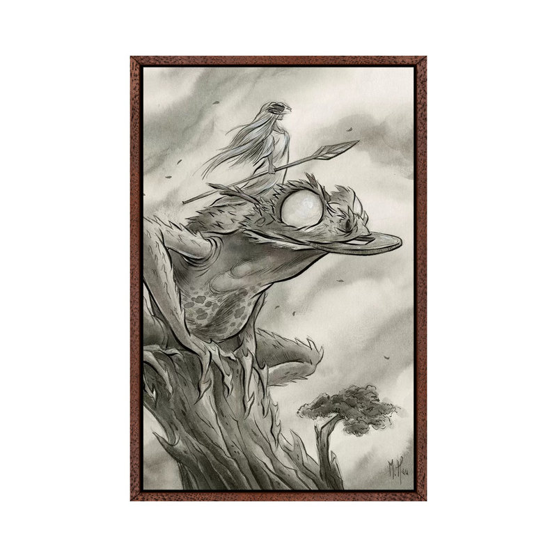 Spirit Animals Toad by Martin Hsu - Print on Canvas, 66.04 cm H x 45.72 cm W, Classic Brown Wood Framed