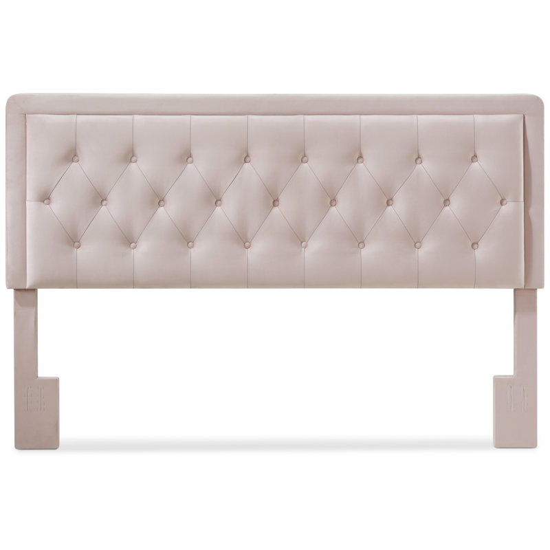 Elegant French Mauve King Upholstered Tufted Headboard