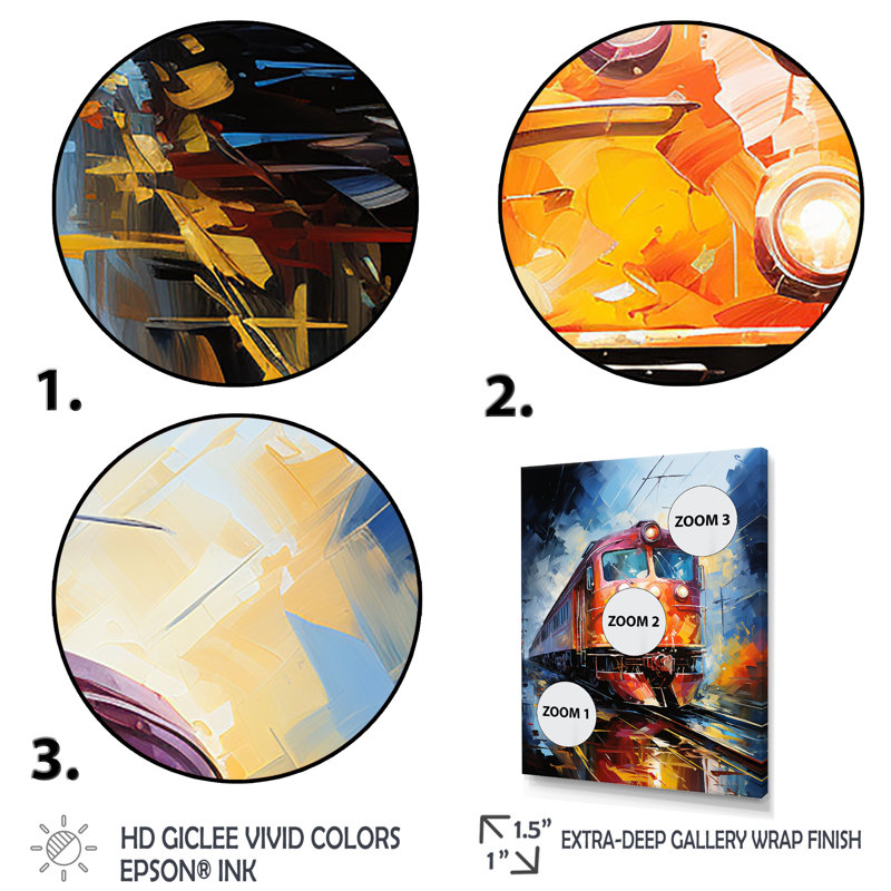 «Abstract Train Vibrant Motion II», reproduction sur toile, H 32 po x l 16 po x P 1 po, Toile tendue