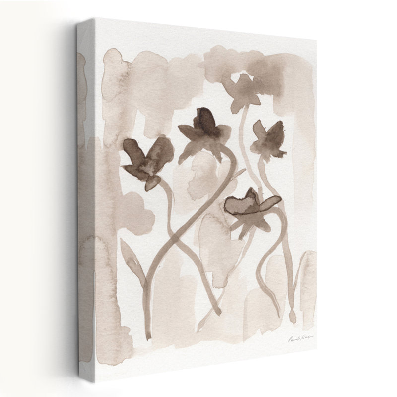 Fleurs sépia III - marguerites brunes, H 48 po x l 32 po