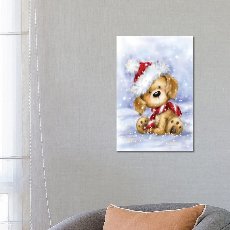 Dog With Santa's Hat I 1 Piece Wrapped Canvas Wall Art, 66.04 cm H x 45.72 cm W x 3.175 cm D
