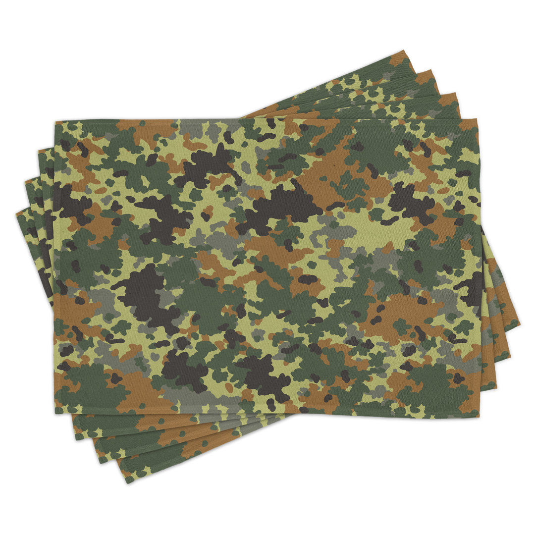 Platzmatten, Klassisches Deutschland Pattern, Camo, Grün Braun Dunkelgrün