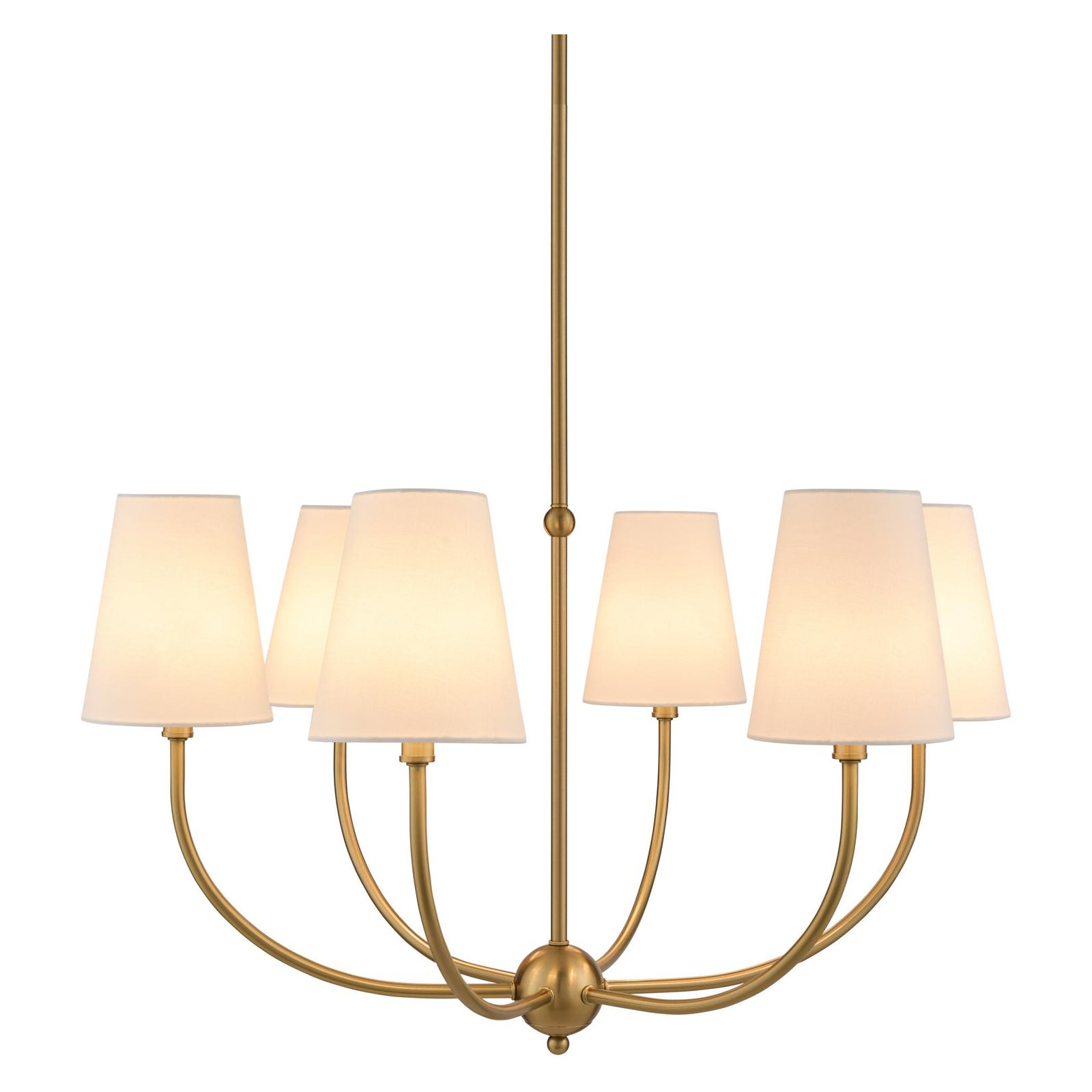 Zandy Chandelier, Brass, 6, 16" H x 29" W x 29" D