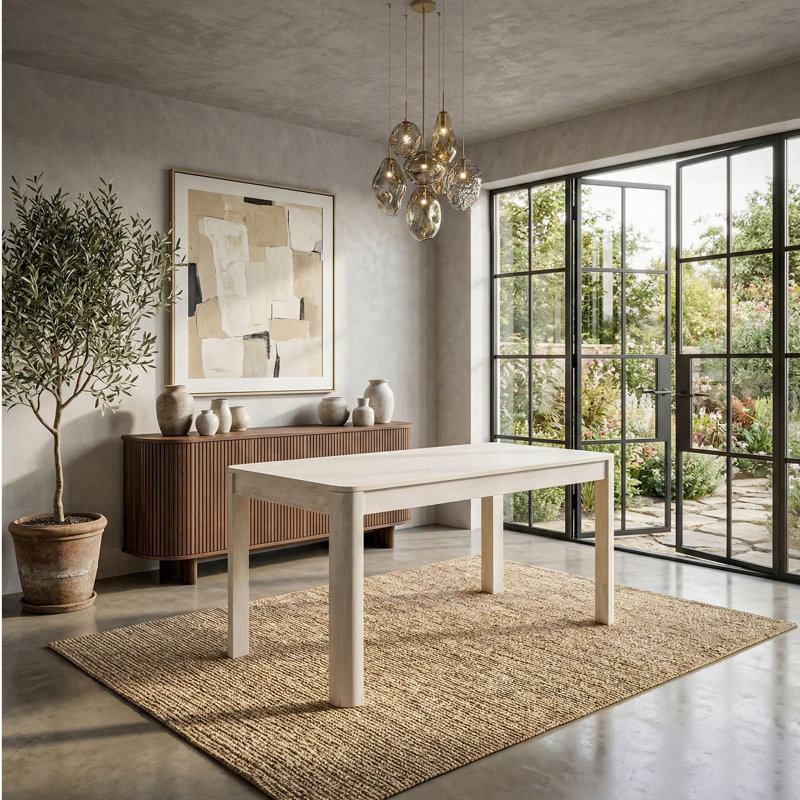 Mango Dining Table with Wood Base