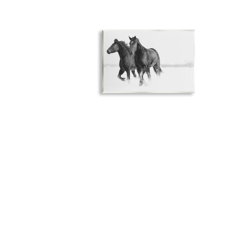 Plaque murale au galop, chevaux par Amy Carroll, H 13 po x l 19 po