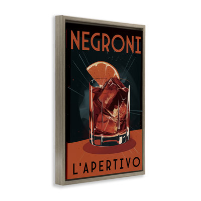 Cadre flottant rétro Mid-Century Negroni Drink, design par Andreas Magnusson