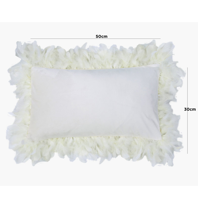 Mona Rectangular Cushion Cover, White