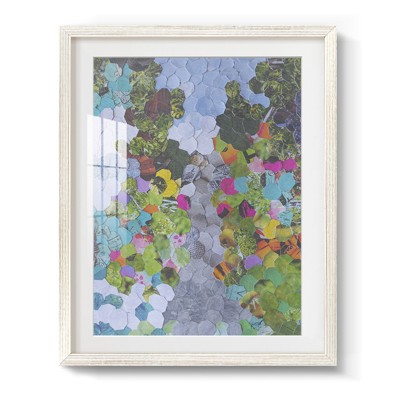 Jardin magenta - impression encadrée, H 19,5 po x l 16,5 po, Blanc