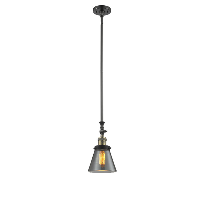 1 - Light Single Pendant, Brushed Satin Nickel, Smoked