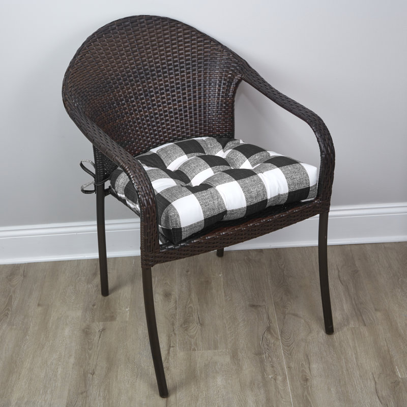 Coussins de chaise de patio intérieur et extérieur, 19 X 18 pouces, ensemble de 2, Noir