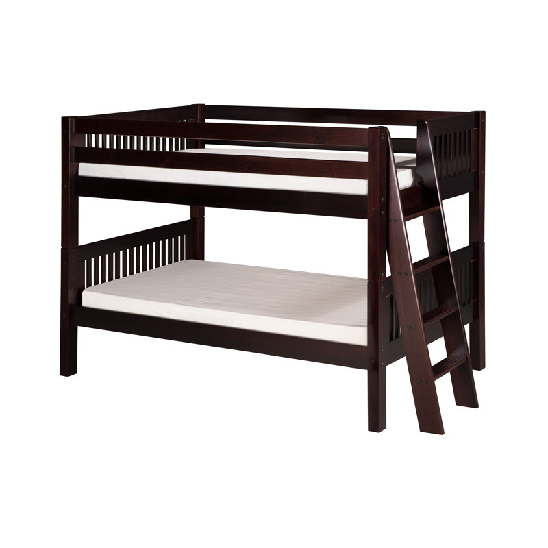 Lit simple en bois massif Fradin, Cappuccino