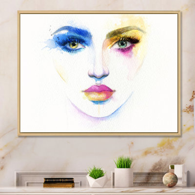 «Fashion Model With Vivid Make Up», reproduction d'art sur toile encadrée