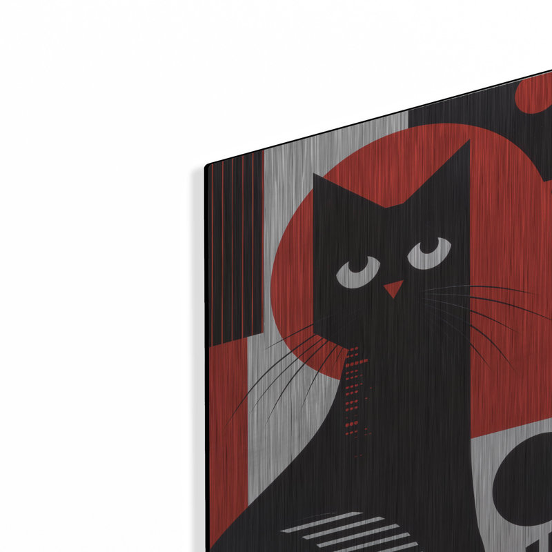 «The Abstract Cat» par Andreas Magnusson, art mural en métal, H 16 po x l 12 po