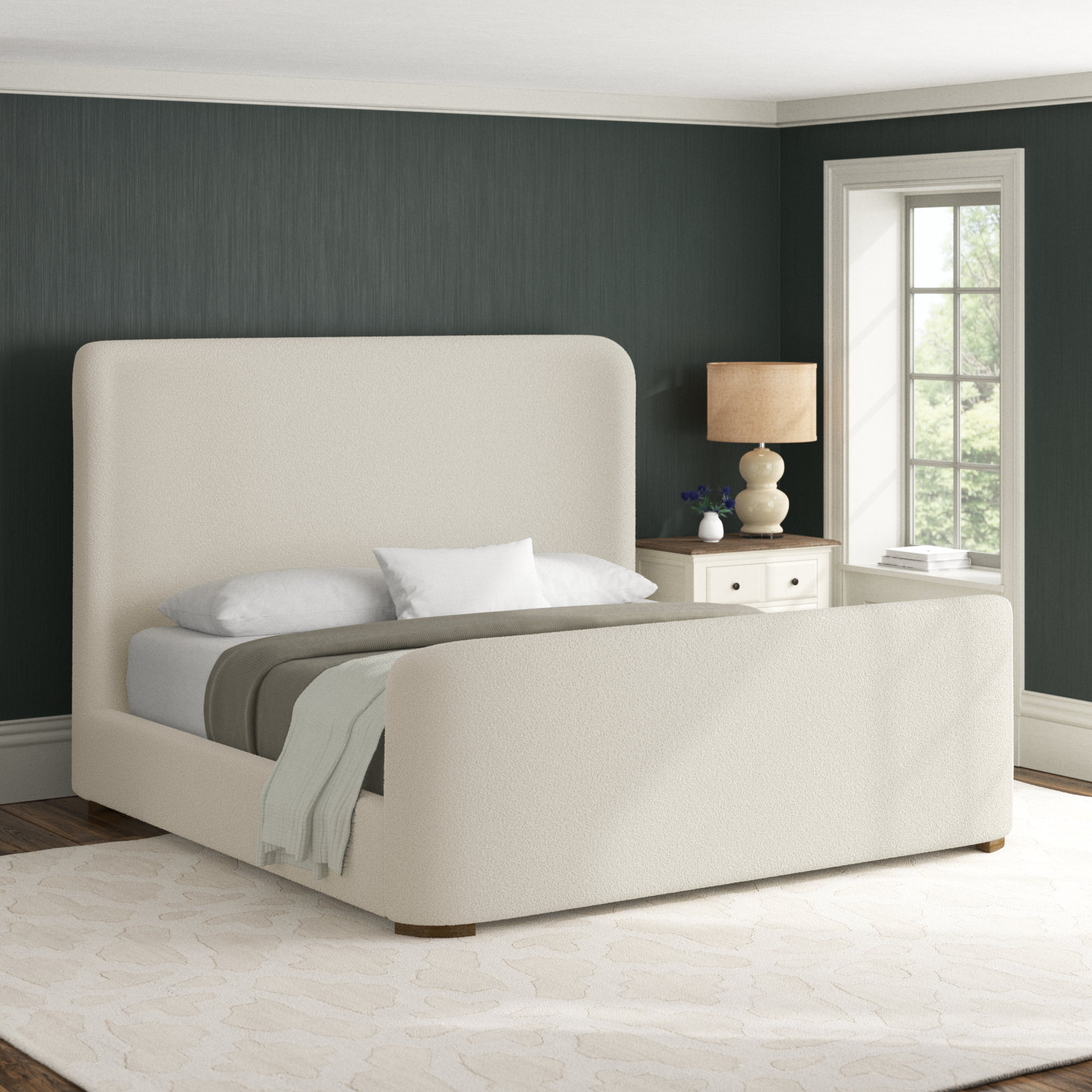 Tyndall Upholstered Sleigh Bed, King 