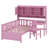 Multifunctional Wood Platform Bed With Bookshelf At The Head Of The Bed, Built-In Desk And Matching Chair-1880219000