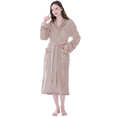 Peignoir mi-mollet en molleton avec poches