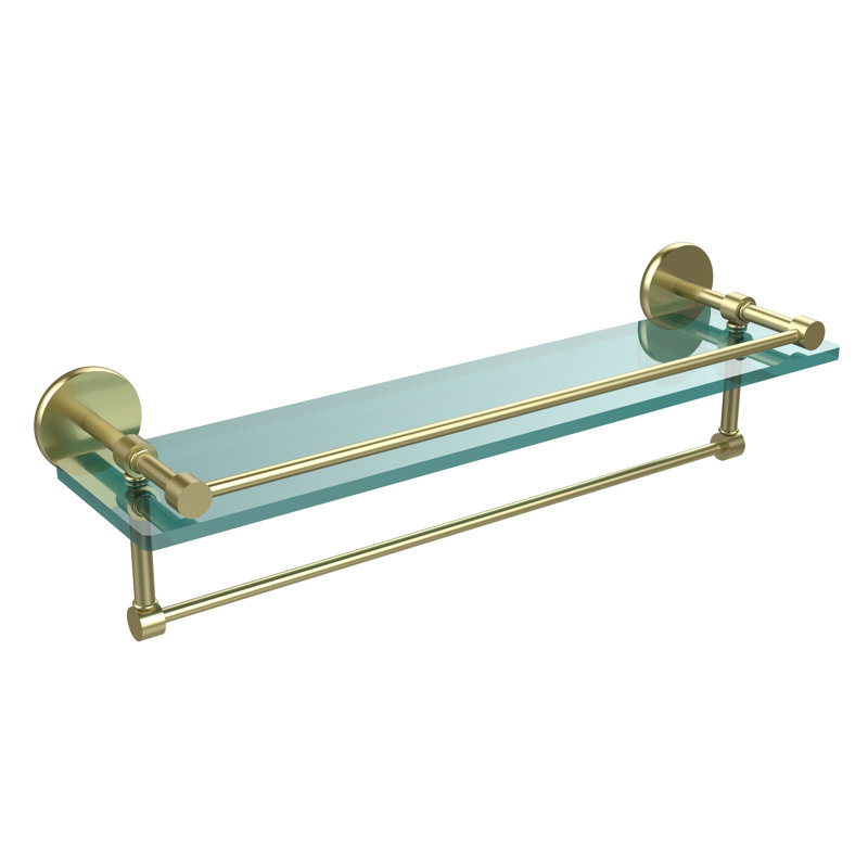 Dalston Bracket Shelf with Towel Bar, Satin Brass