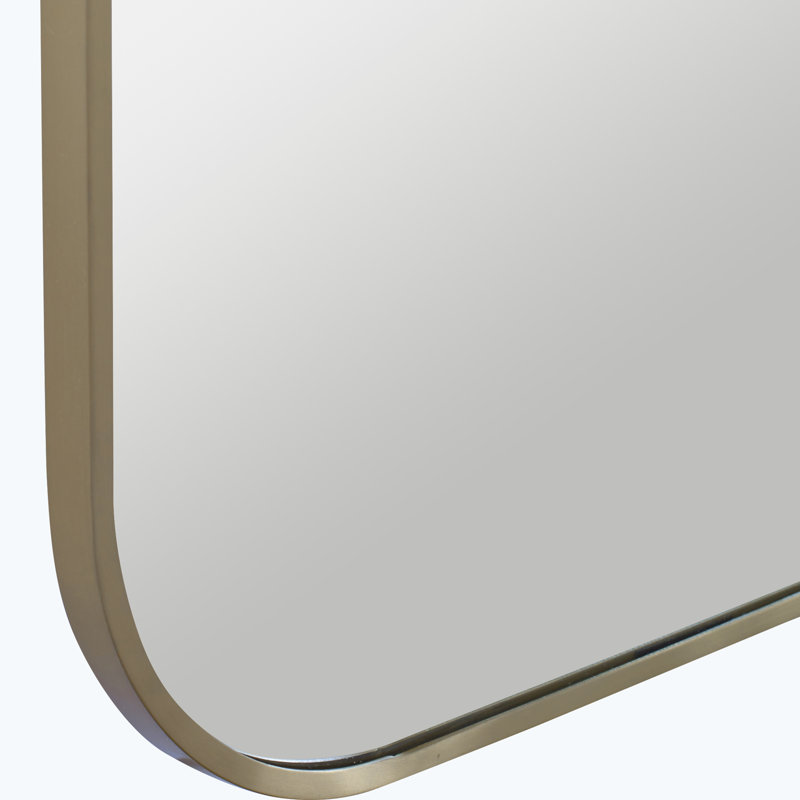 Atqiya Metal Rectangle Wall Mirror, Brass