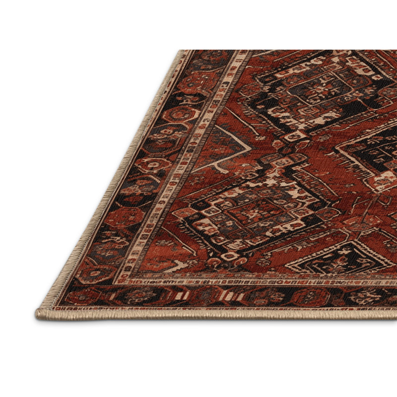 Tapis brun lavable à la machine, Rond 7 pi