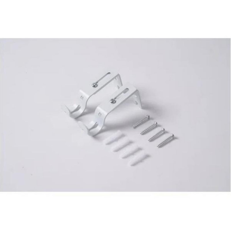 4 Pack Adjustable Curtain Rod Brackets, White