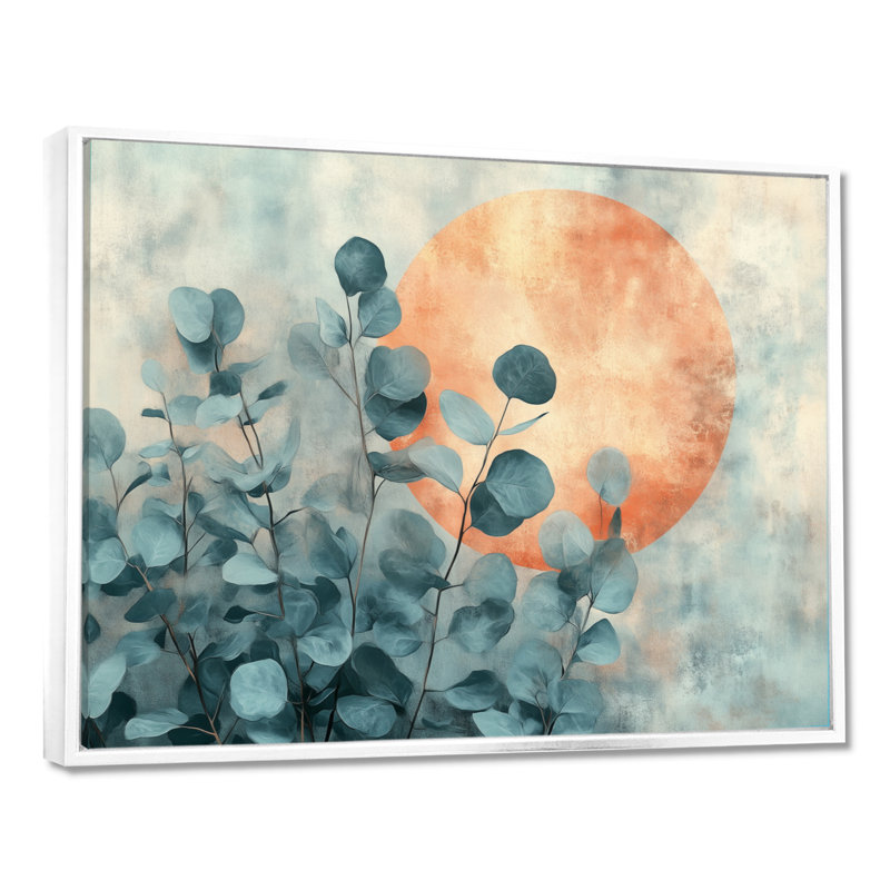 Toile botanique sauge, art mural eucalyptus, Deibel, H 16 po x l 32 po, Cadre flottant blanc