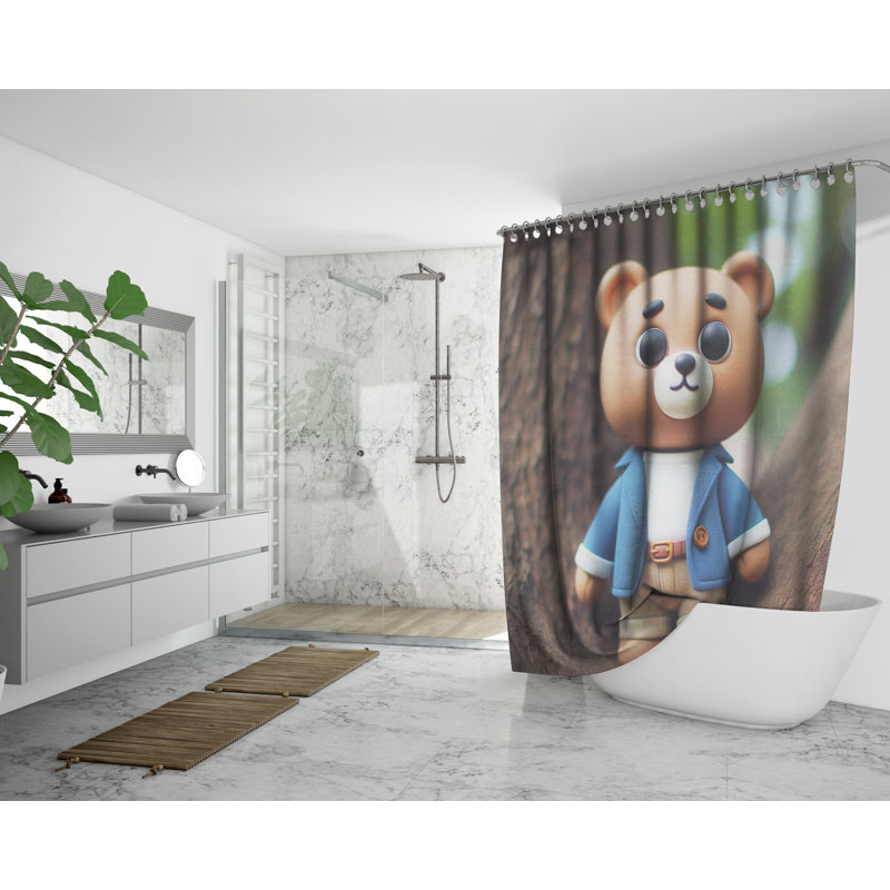 Rideau de douche abstrait avec doublure Cajuste