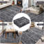 Tapis lavable 5 x 7 - Marbre vieilli style bohème gris clair clair pour le salon, la chambre à coucher, le bureau et la salle à manger.-498343994