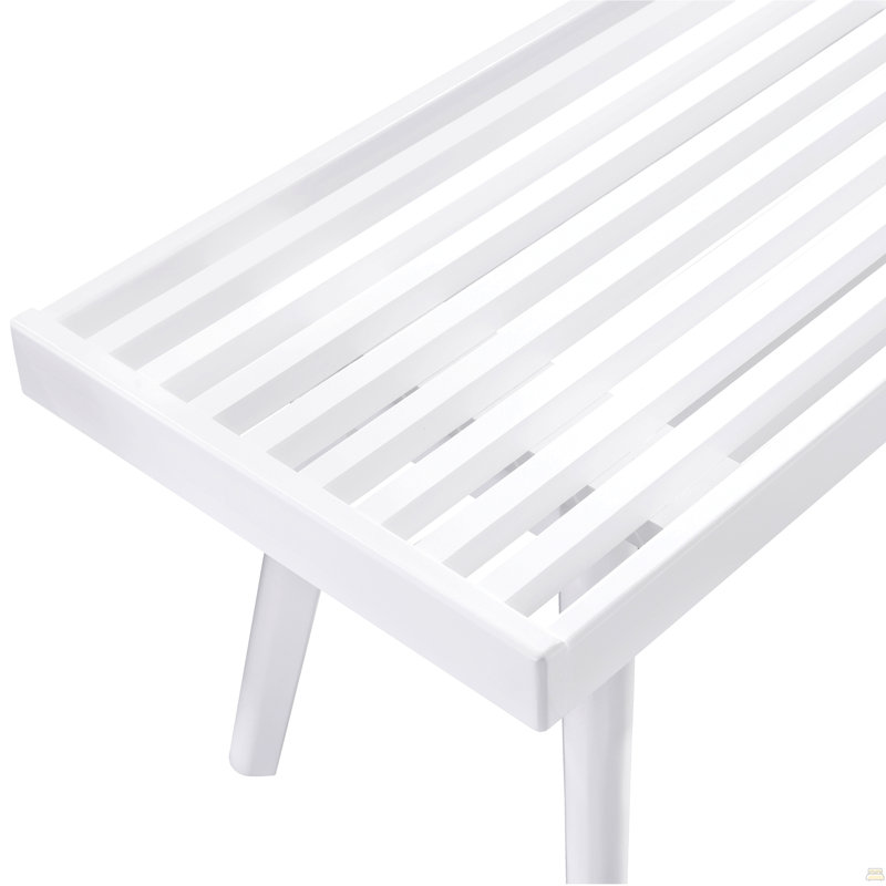 Banc à lattes en bois massif Larwich, H 17,5 po x l 56,3 po x P 16,5 po