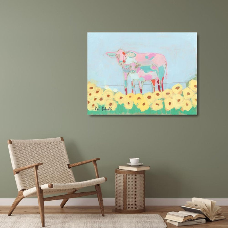 Art sur toile tendue par Gracie Oaks Roberts, Kait Gallery: Rory and Teal, H 28 po x l 36 po