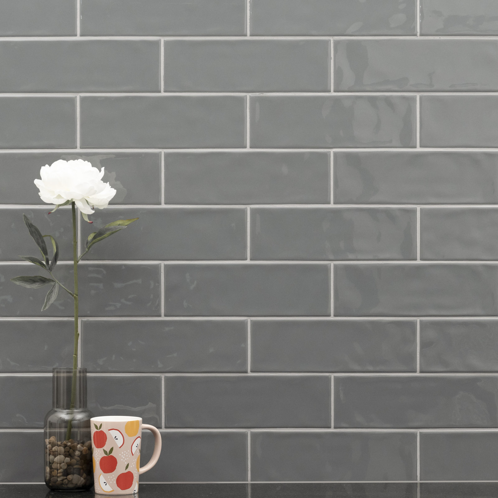 Ackland Metrola 4 in. x 12 in. Glossy Ceramic Subway Wall Tile, Slate