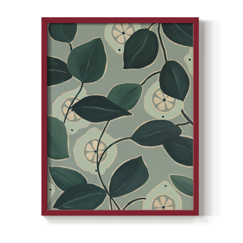 Reproduction encadrée monochrome Limes - bois massif, H 30 po x l 24 po, Rouge