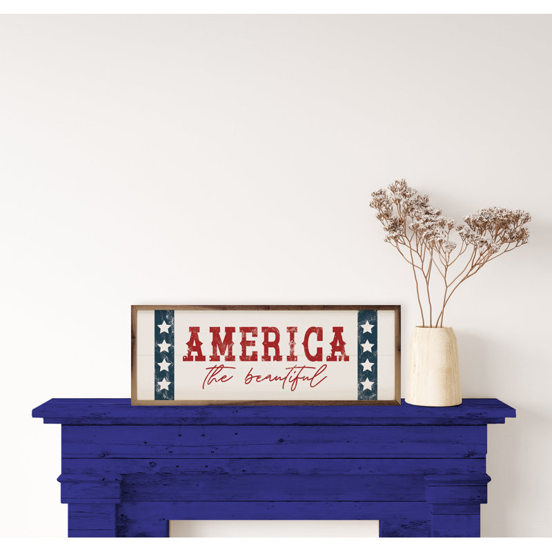 America The Beautiful Stars - blanc, H 4 po x l 12 po