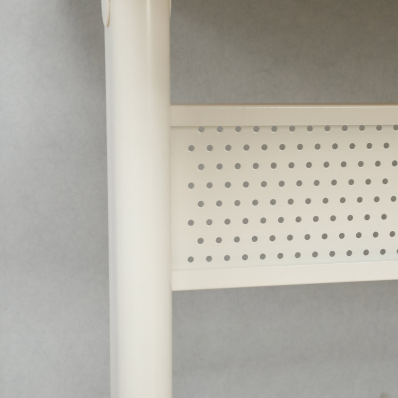 Adjustable Glass Top Metal Base Writing Desk, White