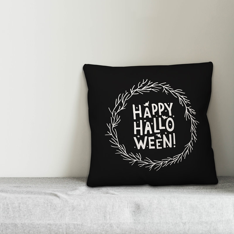  Housse de coussin Happy Happy, 16 po x 1 po