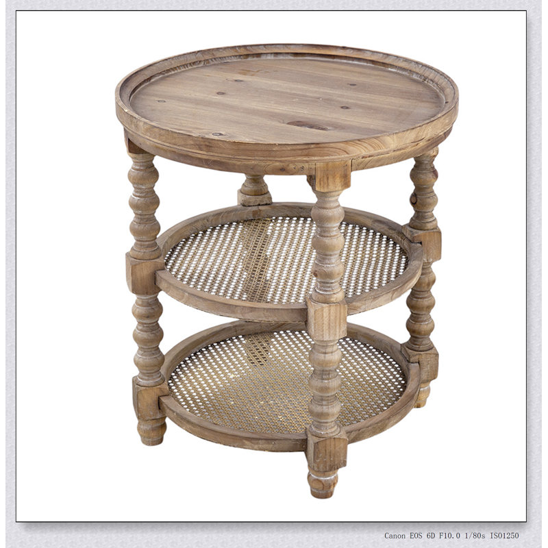 Tabel rond rond à 3 niveaux, tabel d'extrémité naturel pour vestibule de chambre à coucher