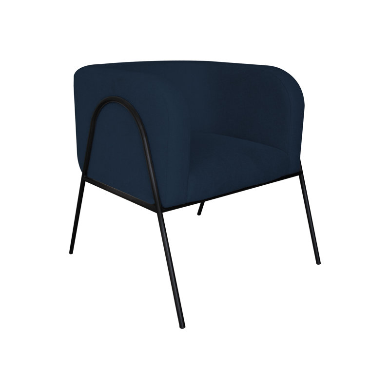 Structure de fauteuil et base en métal Malibu, tissu de fauteuil, Polyester bleu foncé Malibu