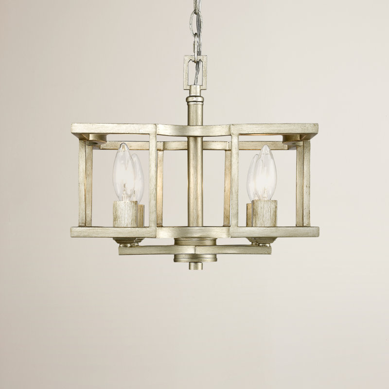 Plafonnier semi-encastré 4 lumières 12,5 po Ginette, Or blanc