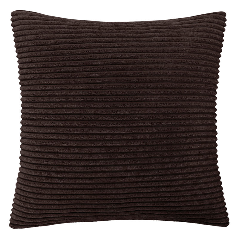 Aspire Homeware Striped Square Velvet Cushion Cover, Coffee, Pack of 4